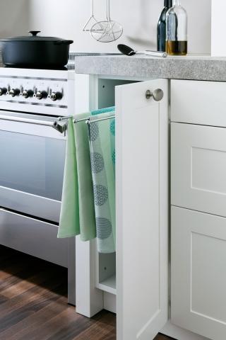 Dish towel rack discount cabinet